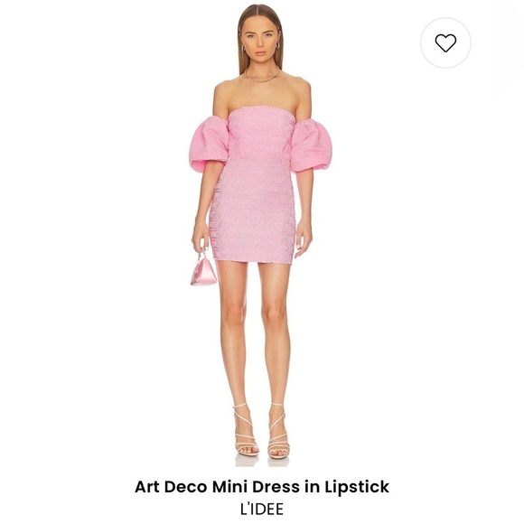 L'IDEE Art Deco Mini Dress in Lipstick - Picture 2 of 13